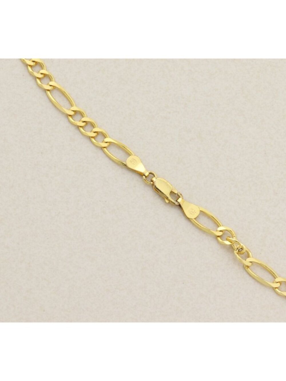18k Yellow Gold Over Sterling Silver Figaro Link Chain Necklace 20" Men or Women - Picture 9 of 11